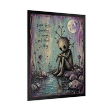 Load image into Gallery viewer, Surviving Is Enough Poster — Cute Melancholy Woodland Creature Wall Art