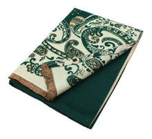 Load image into Gallery viewer, Double Layered Winter Soft Large Paisley Cashmere Feel Thick Scarf Shawl
