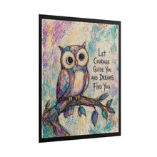Load image into Gallery viewer, Colorful Owl Inspirational Quote Print - Let Courage Guide You,Dreams Find You - Whimsical Owl Art - Wall Decor