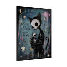 Load image into Gallery viewer, Kindness Is a Rebellion Cat Poster — Gothic Skeleton Art Print