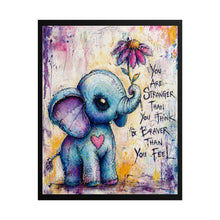 Load image into Gallery viewer, Inspirational Baby Elephant Rolled Poster – "You Are Stronger Than You Think" Nursery Art