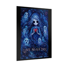 Load image into Gallery viewer, Rolled Poster — 'Love Never Dies' Gothic Ghost Heart Art Print