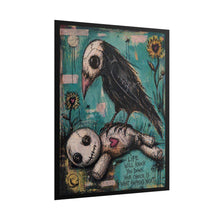 Load image into Gallery viewer, Gothic Crow & Voodoo Doll Poster — “Life Will Knock You Down” Rolled Art Print