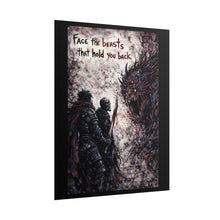 Load image into Gallery viewer, Rolled Poster — "Face the Beasts That Hold You Back" Dark Fantasy Wall Art