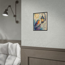 Load image into Gallery viewer, For Every Shadow There Is Light Rolled Poster — Whimsical Inspirational Bird Wall Art