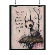 Load image into Gallery viewer, "You Are More Than Enough" Self-Love Wall Art | Spooky Horned Creature Print