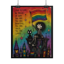 Load image into Gallery viewer, "You Are Valid" Pride Wall Art | Whimsical Cliffside Flag Poster