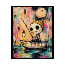 Load image into Gallery viewer, Rolled Poster — Whimsical Goth Boat Boy Art Print (Moonlit Lantern)