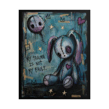 Load image into Gallery viewer, Rolled Poster — 'My Trauma Is Not My Fault' Gothic Bunny Art Print