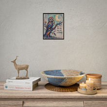 Load image into Gallery viewer, Rolled Poster — Colorful Owl Art Print with 'The Only Way Out Is Through' Inspirational Quote