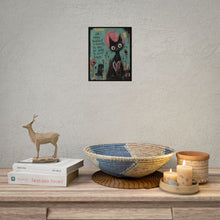 Load image into Gallery viewer, Rolled Poster — Cute Goth Cat Art with Motivational Quote “Make Yourself a Priority”