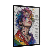 Load image into Gallery viewer, "Refusing To Shrink For Anyone" Pride Art | Wrapped Flag Sketch Poster