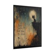 Load image into Gallery viewer, Rolled Poster — "Keep Looking Up Even When It's Darkest" Gothic Cat Art Print