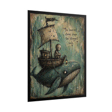Load image into Gallery viewer, Whimsical Whale Adventure Poster — "The heaviest storms shape the strangest souls"