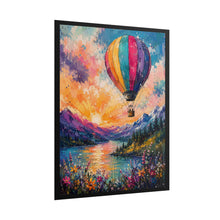 Load image into Gallery viewer, Colorful Hot Air Balloon Mountain Poster - Sunset Nature Landscape Wall Decor