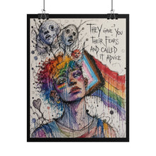 Load image into Gallery viewer, "Their Fears As Advice" Pride Art | Sketch Style Floating Heads Poster