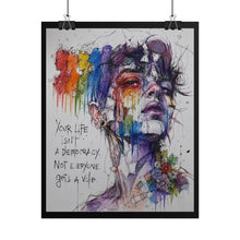 Load image into Gallery viewer, "Get Out While You Can" Pride Wall Art | Fine Line Sketch Warning Poster