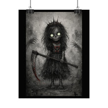 Load image into Gallery viewer, Horror Girl Scythe Art Poster — Creepy Gothic Rolled Poster for Dark Room Decor