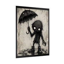 Load image into Gallery viewer, Gothic Rain Creature Rolled Poster — Dark Cute Monster Art Print (Umbrella)