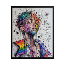 Load image into Gallery viewer, "Be Your True Self" Pride Wall Art | LGBTQ+ Progress Flag Print