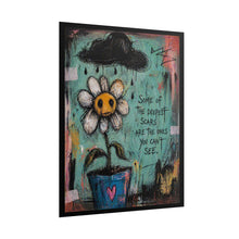 Load image into Gallery viewer, Rolled Poster — Moody Daisy Art Print with Quote “Some of the Deepest Scars Are the Ones You Can’t See”