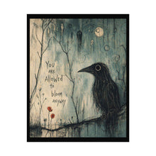 Load image into Gallery viewer, Rolled Poster — "You Are Allowed to Bloom Anyway" Raven Art Print