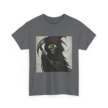 Load image into Gallery viewer, Grinning Reaper T-Shirt — Neon-Eyed Grim Reaper Graphic Tee