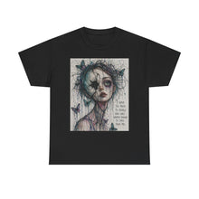 Load image into Gallery viewer, Gothic Butterfly Portrait Tee — "I Gave Too Much to Please" Art Shirt