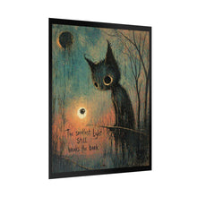 Load image into Gallery viewer, Rolled Poster – 'The Smallest Light Still Breaks the Dark' Cat Art Print