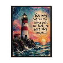 Load image into Gallery viewer, Motivational Lighthouse Canvas Art – Inspirational Quote Ocean Wall Decor