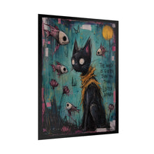 Load image into Gallery viewer, The Wind Is Quieter Than You Think Listen Lovely Rolled Poster — Gothic Whimsical Cat Fantasy Wall Art