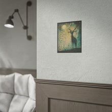 Load image into Gallery viewer, Rolled Poster — Moody Gothic Deer Art Print with Quote “They see chaos in me because they don’t understand my silence”