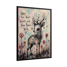 Load image into Gallery viewer, Keep Your Heart Weird & Your Soul Wild – Whimsical Deer Wall Art