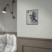 Load image into Gallery viewer, Whimsical Blue Bird Art Poster – "Being Weird Isn’t a Flaw" Inspirational Wall Art