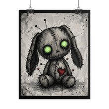 Load image into Gallery viewer, Creepy Voodoo Bunny Poster — Gothic Cute Wall Art with Glowing Eyes