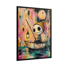 Load image into Gallery viewer, Rolled Poster — Whimsical Goth Boat Boy Art Print (Moonlit Lantern)