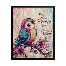 Load image into Gallery viewer, Inspirational Bird Wall Poster — "You Are Stronger Than You Know" Rolled Art Print
