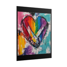 Load image into Gallery viewer, LGBTQ+ Solidarity Rainbow Heart Wall Art | Clasped Hands Print