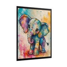 Load image into Gallery viewer, Vibrant Watercolor Elephant Canvas Print – Cute Pastel Goth Decor