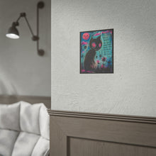 Load image into Gallery viewer, Rolled Poster - Gothic Cat Art "Toxic People Will Pollute Everything" Dark Neon Wall Print