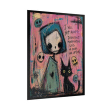 Load image into Gallery viewer, Skull Girl & Black Cat Poster – "I Will Not Accept" Inspirational Art Print
