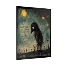 Load image into Gallery viewer, Rolled Poster — Moody Crow Art Print with Quote: “They Don't See the Storm Inside You”
