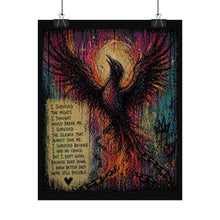 Load image into Gallery viewer, Rolled Poster — Phoenix Inspirational Art Print with Survival Poem