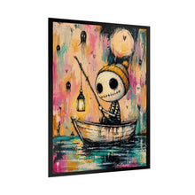 Load image into Gallery viewer, Rolled Poster — Whimsical Goth Boat Boy Art Print (Moonlit Lantern)