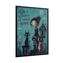 Load image into Gallery viewer, Life Is a Collection of Beautiful Mistakes Rolled Poster — Dreamy Gothic Cat Wall Print