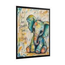 Load image into Gallery viewer, Rolled Poster — Cute Inspirational Elephant Print: "You Are Stronger Than You Think" Nursery Wall Art