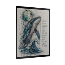 Load image into Gallery viewer, Whale Moon Art Poster — "Selfish people are like empty vases" Inspirational Rolled Wall Art