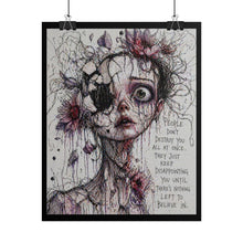 Load image into Gallery viewer, Rolled Poster — Gothic Portrait Art Print with Quote
