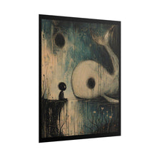 Load image into Gallery viewer, Whimsical Whale Art Poster – Moody Fantasy Rolled Wall Print