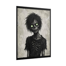 Load image into Gallery viewer, Horror Zombie Poster – Glowing-Eyed Skeleton Art Print (Rolled Poster)